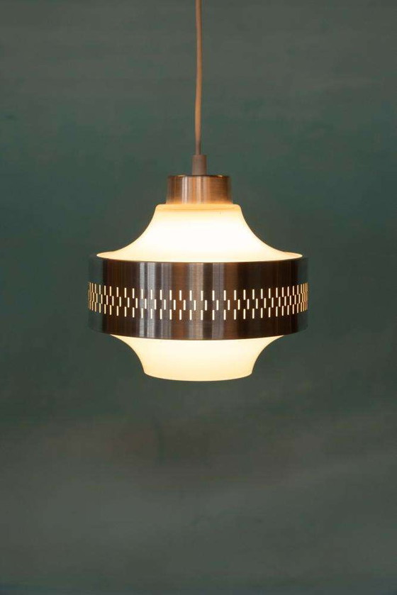 Image 1 of Vintage design hanglamp glas jaren 60, Swedish hanging lamp