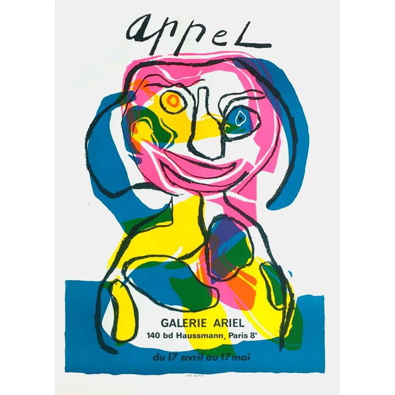 Image 1 of Vintage "Galerie Ariel" poster van Karel Appel, 1971