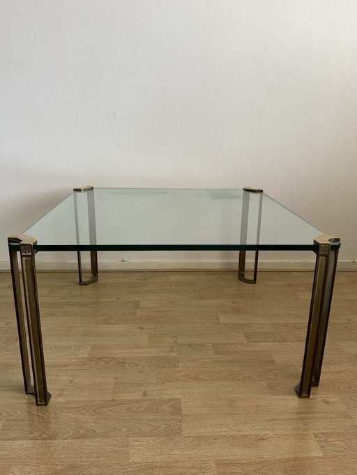 Vintage glazen salontafel 1970S Vierkant Peter Ghyczy ontwerp