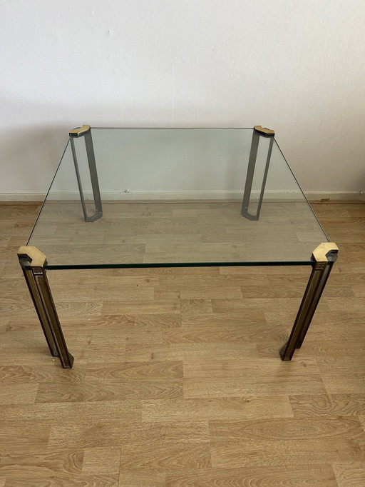 Vintage glazen salontafel 1970S Vierkant Peter Ghyczy ontwerp