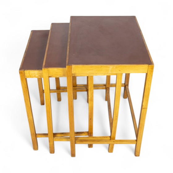 Image 1 of Bauhaus Nesting Tables H-50 door Jindrich Halabala voor Up Zavody, 1930S