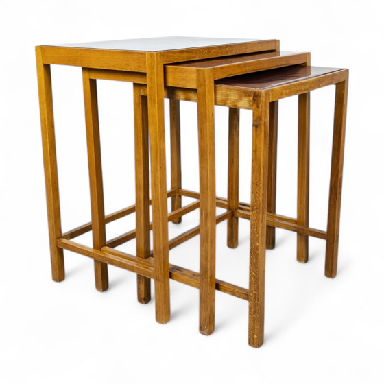 Image 1 of Bauhaus Nesting Tables H-50 door Jindrich Halabala voor Up Zavody, 1930S