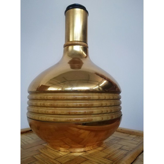 Image 1 of Vintage messing en bamboe tafellamp, 1970