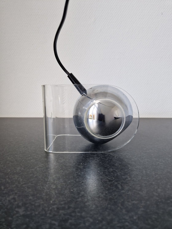 Image 1 of Vintage Eyeball Chroom Tafellamp Plexiglas Jaren 60 70