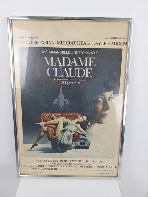 1 x ingelijste filmposter "madame claude" 