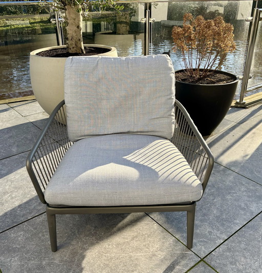 Zgan! 2X Rolf Benz Yoko Outdoor Fauteuils, All Weather Stof.