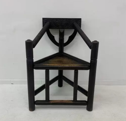 Zweedse Munk driepoot fauteuil in massief eiken , jaren 1960