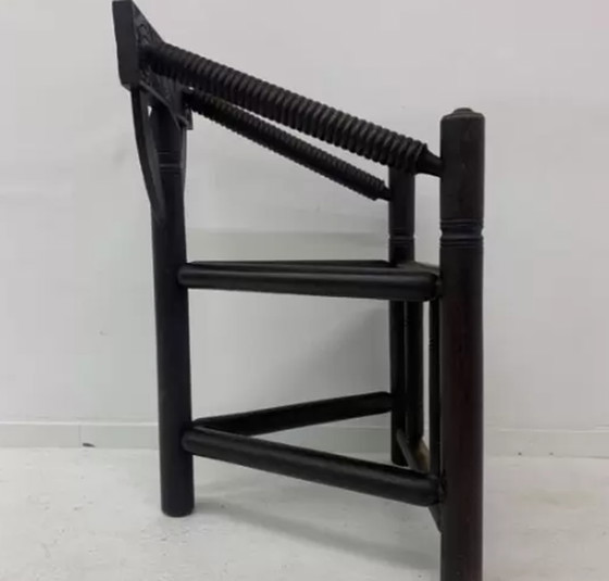 Image 1 of Zweedse Munk driepoot fauteuil in massief eiken , jaren 1960