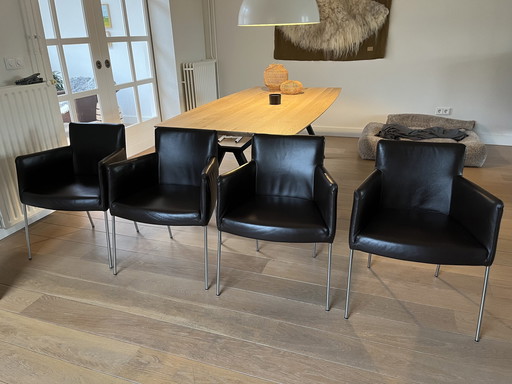 4 Label Designer Stoelen Model Tiba Gerard Vd Berg Leder Bruin