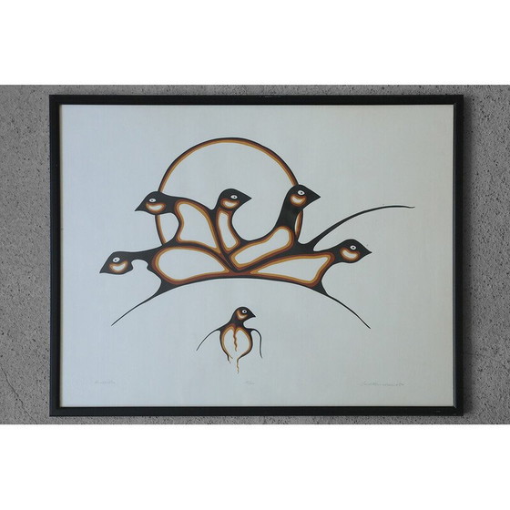 Image 1 of Vintage acrylschilderij door Saul Mamakeesick, 1980