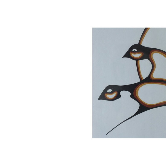 Image 1 of Vintage acrylschilderij door Saul Mamakeesick, 1980