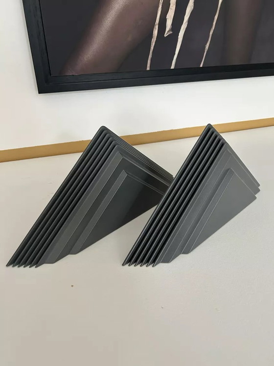 Image 1 of 2X Vintage Geometrische Wandlampen, Frankrijk 1980