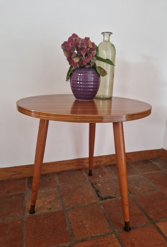 Image 1 of Ronde Deense Mid-Century Salontafel, Koffietafel,  Bijzettafeltje 