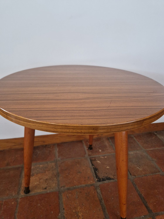 Image 1 of Ronde Deense Mid-Century Salontafel, Koffietafel,  Bijzettafeltje 