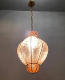 Roze handgeblazen Murano glazen hanglamp, jaren 70