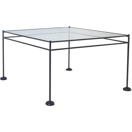 Image 1 of Vintage minimalistische salontafel van metaal en glas, 1960