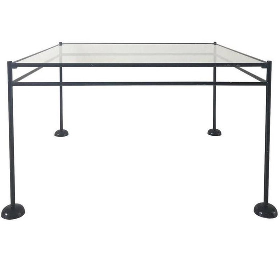 Image 1 of Vintage minimalistische salontafel van metaal en glas, 1960