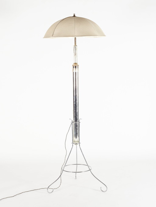 Italiaanse Fifties Design Vloerlamp In Glas