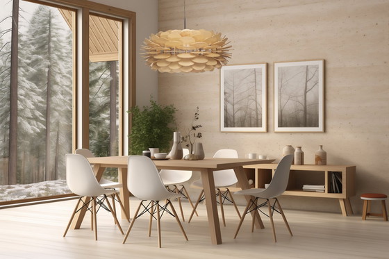 Image 1 of Ulap Design Grote Houten Hanglamp Gemaakt In Italië