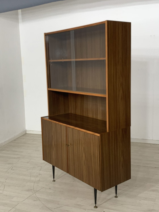 Image 1 of Mid Century hoge plank boekenkast vintage kledingkast