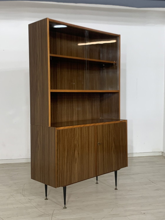 Image 1 of Mid Century hoge plank boekenkast vintage kledingkast