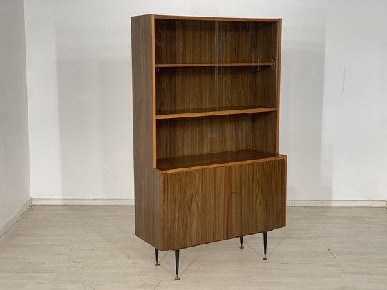 Image 1 of Mid Century hoge plank boekenkast vintage kledingkast