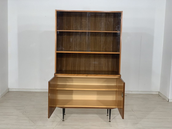 Image 1 of Mid Century hoge plank boekenkast vintage kledingkast