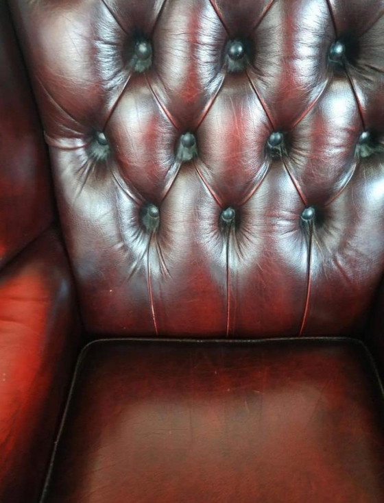 Image 1 of 2x Chesterflied Oxblood Red Stoelen