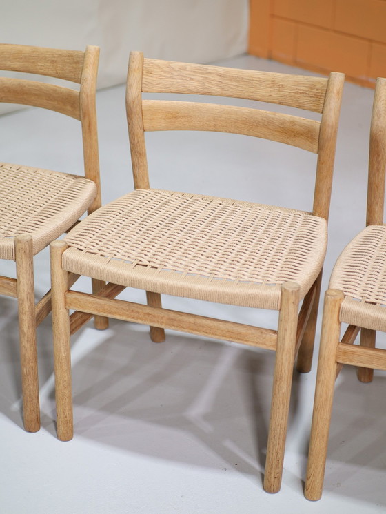 Image 1 of 6X Børge Mogensen Bm1 Eetkamerstoelen Eiken Deens Vintage
