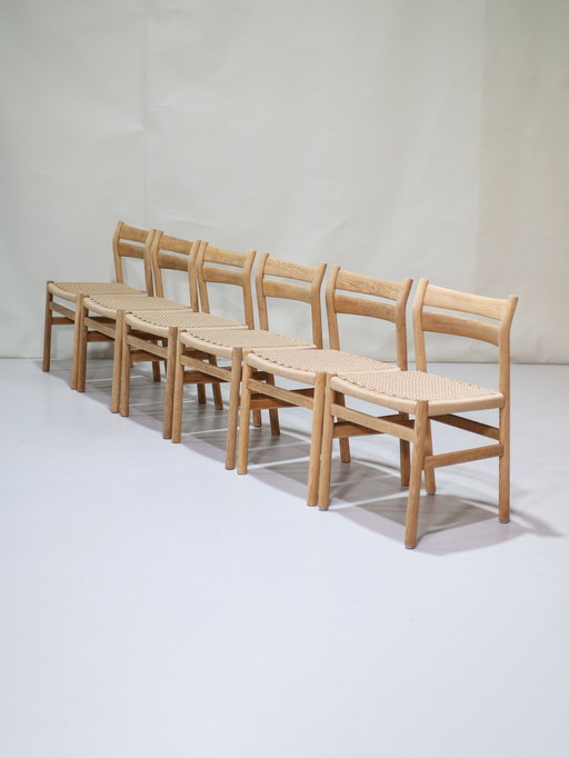 6X Børge Mogensen Bm1 Eetkamerstoelen Eiken Deens Vintage