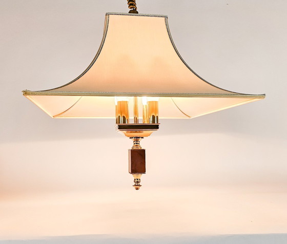 Image 1 of Herda Amsterdam - Trekpendel Hanglamp - Messing - Hollywood Regency Stijl - 70'S