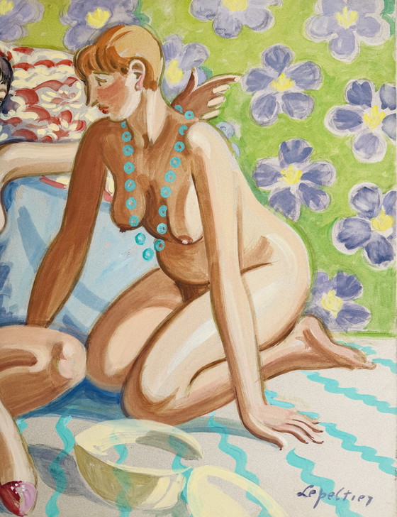 Image 1 of Robert Lepeltier ( 1913-1996 ) Groot schilderij van grote waarde