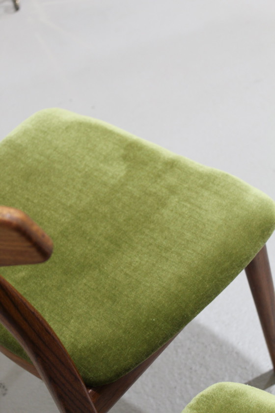 Image 1 of 4X Vintage Deens Design Eetkamerstoelen - Henning Kjærnulf, Jaren '60