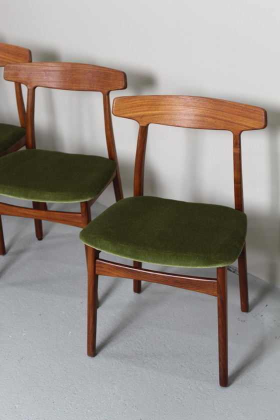 Image 1 of 4X Vintage Deens Design Eetkamerstoelen - Henning Kjærnulf, Jaren '60