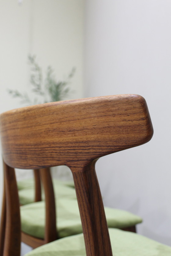 Image 1 of 4X Vintage Deens Design Eetkamerstoelen - Henning Kjærnulf, Jaren '60