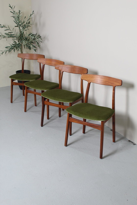 Image 1 of 4X Vintage Deens Design Eetkamerstoelen - Henning Kjærnulf, Jaren '60