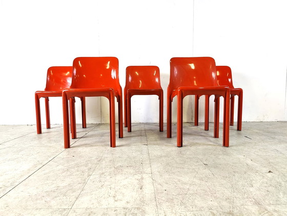 Image 1 of 5x Artemide Vico Magistretti 1970 Selene eetkamerstoelen