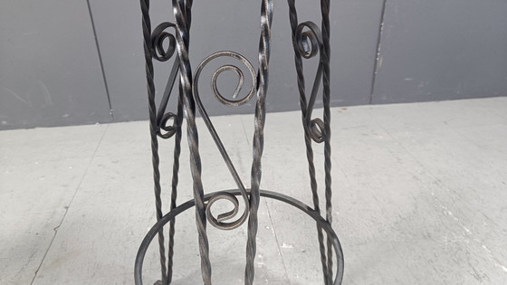 Image 1 of Vintage Spaanse smeedijzeren barkrukken, 1960S - set van 6