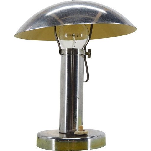 Vintage chromen lamp, Tsjecho-Slowakije 1920