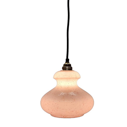 Vintage Hanglamp Met Opaline Kap