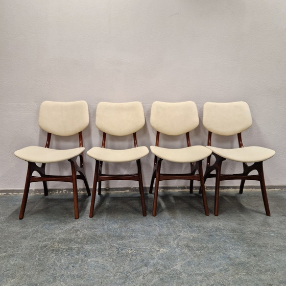 Image 1 of Set Vsn 4 Vintage Pynock Stoelen Eetkamerstoelen