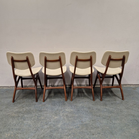 Image 1 of Set Vsn 4 Vintage Pynock Stoelen Eetkamerstoelen