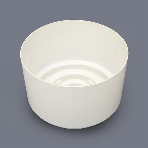 Vintage cilindrische witte plastic vaashouder van Anna Castelli voor Kartell, 1970