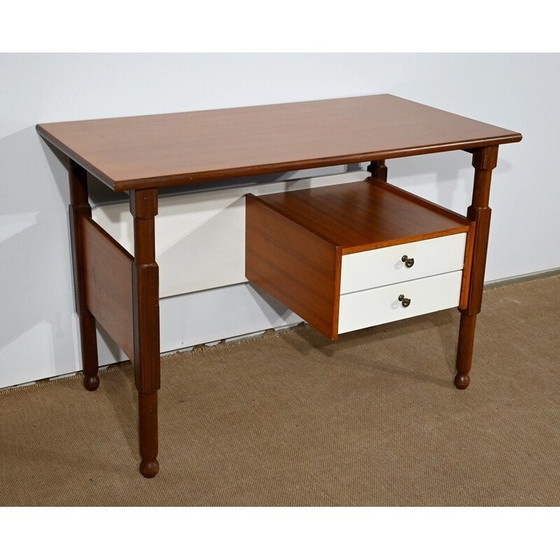 Image 1 of Vintage mahonie en teak bureau, 1960