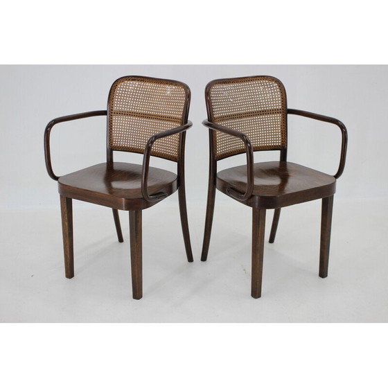Image 1 of Paar vintage gebogen houten fauteuils nr. 811 van Josef Hoffmann voor Thonet, Tsjecho-Slowakije jaren 1920