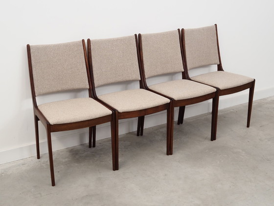 Image 1 of Set van vier teakhouten stoelen, Deens ontwerp, 1970S, Ontwerper: Johannes Andersen