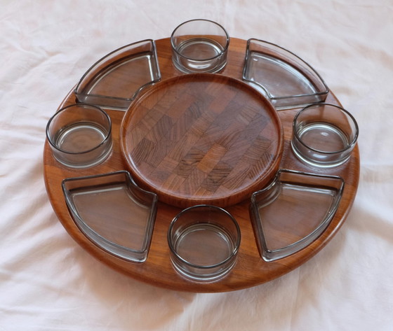 Image 1 of Digsmed Denemarken Lazy Susan teak draaiplateau Karoussel Aeb