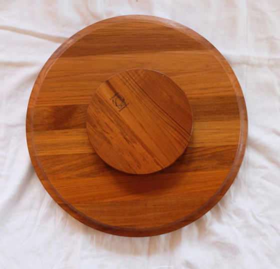 Image 1 of Digsmed Denemarken Lazy Susan teak draaiplateau Karoussel Aeb