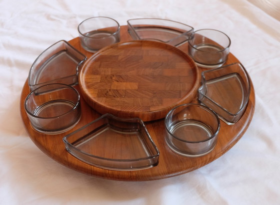 Image 1 of Digsmed Denemarken Lazy Susan teak draaiplateau Karoussel Aeb