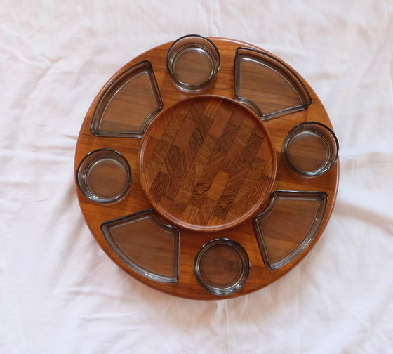 Image 1 of Digsmed Denemarken Lazy Susan teak draaiplateau Karoussel Aeb